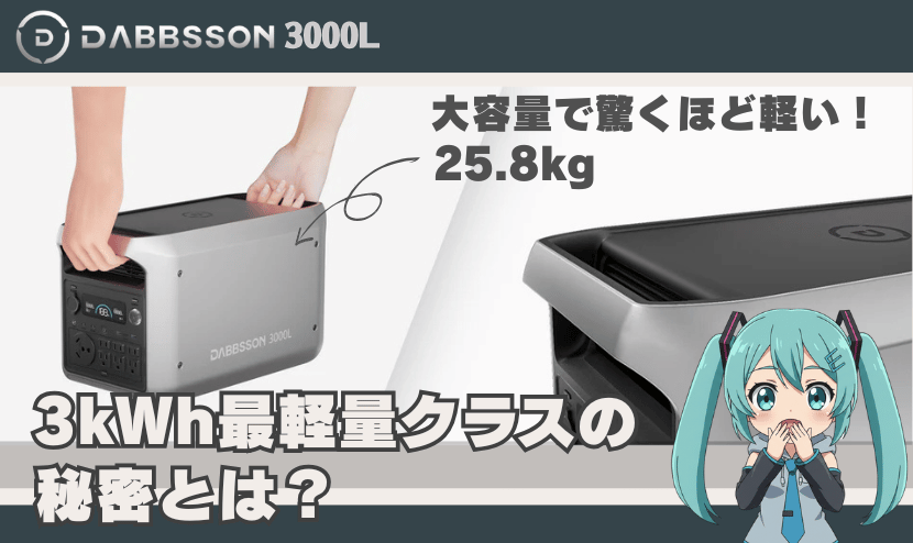 大容量なのに驚くほど軽い!3kWh最軽量クラスの秘密とは?
