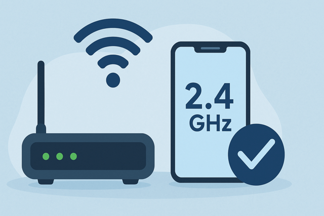 Wi-Fiの周波数帯が2.4GHzか確認