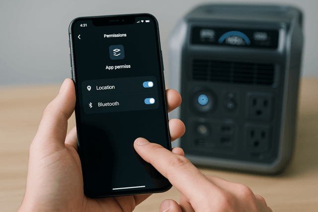 アプリ権限（位置情報・Bluetooth）がONか確認