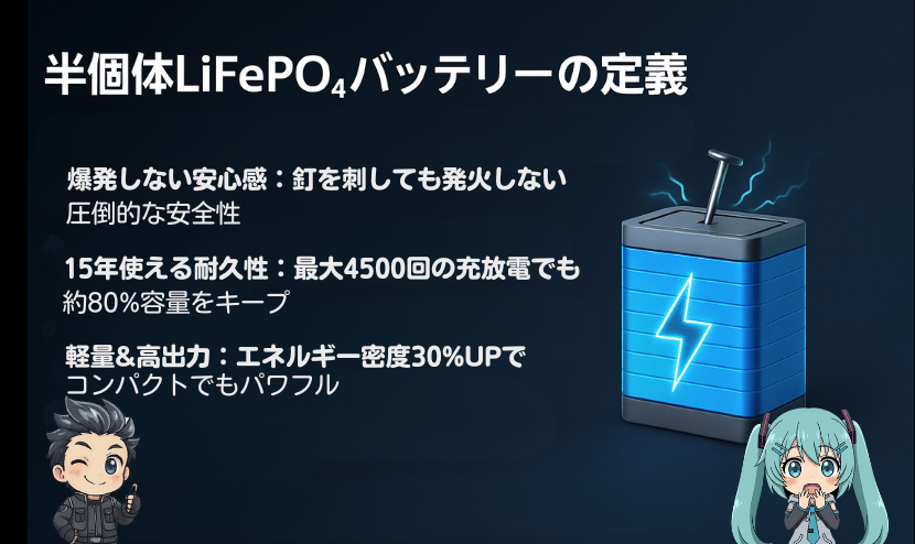 半固体LiFePO₄バッテリーの定義