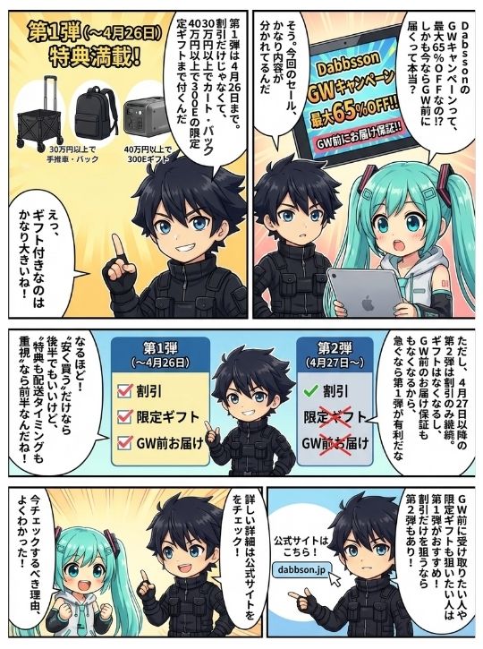 Dabbsson セール ゴールデンウィーク前最後チャンス！