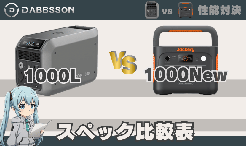 1000Lとジャクリ1000New｜スペック比較表