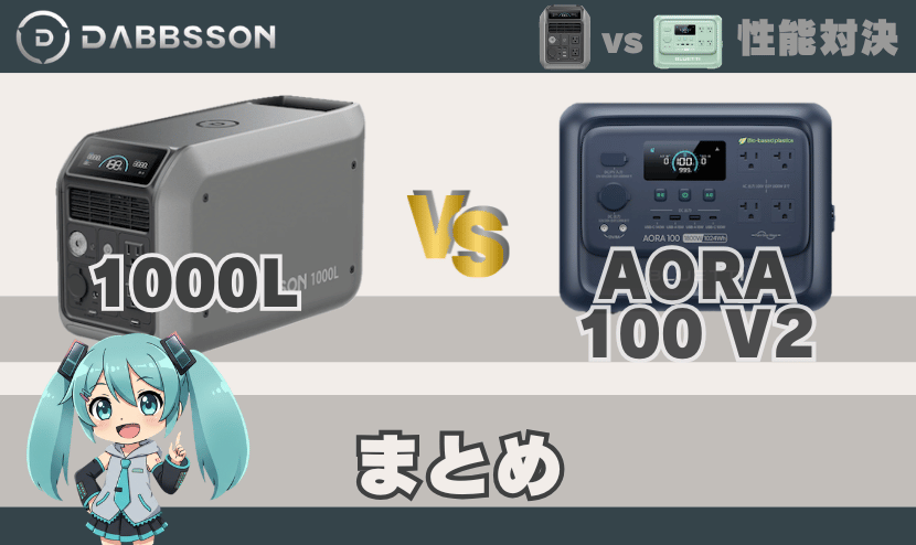 ダブソン 1000LとブルーティAORA100V2の違い｜まとめ