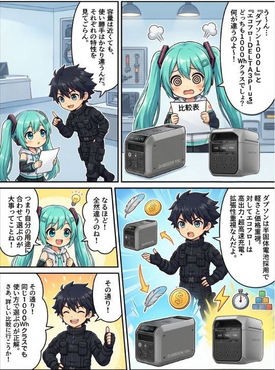 ダブソン 1000LとDELTA3Plusは何が違う？