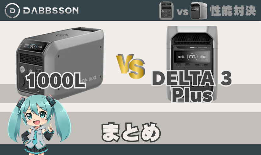 ダブソン 1000LとDELTA3Plusの違い｜まとめ