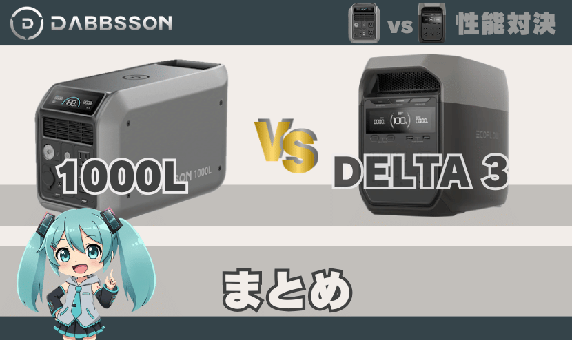 ダブソン 1000Lとデルタ3の違い｜まとめ