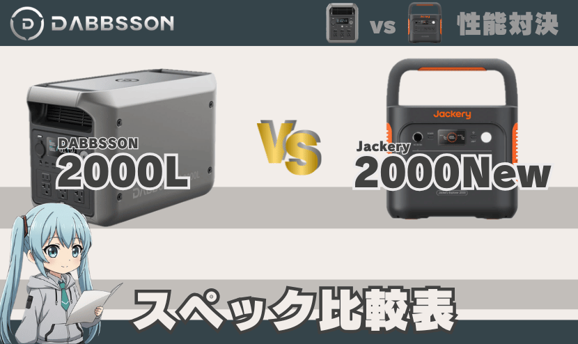 ダブソン2000Lとジャクリ2000 New｜スペック比較表