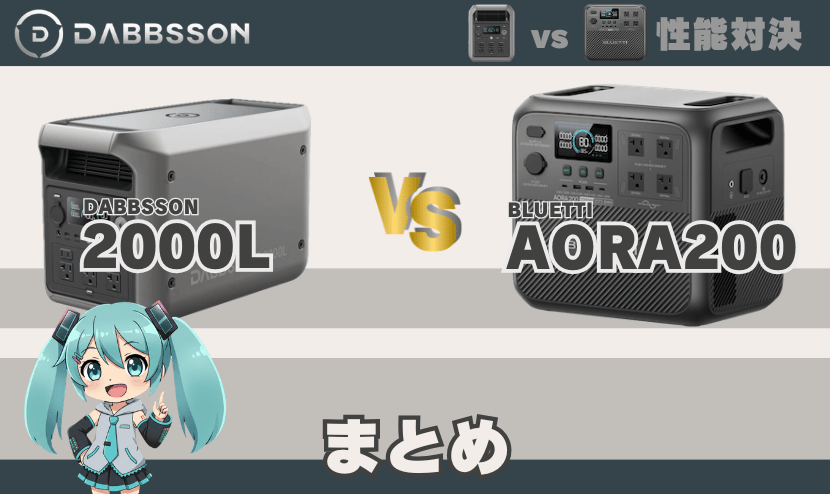 ダブソン 2000Lとブルーティ AORA200の違い｜まとめ
