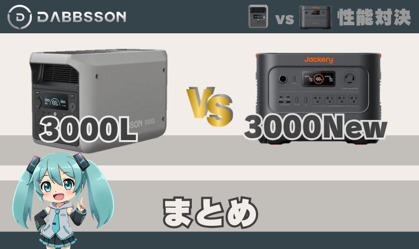 ダブソン 3000Lとジャクリ3000Newの違い｜まとめ