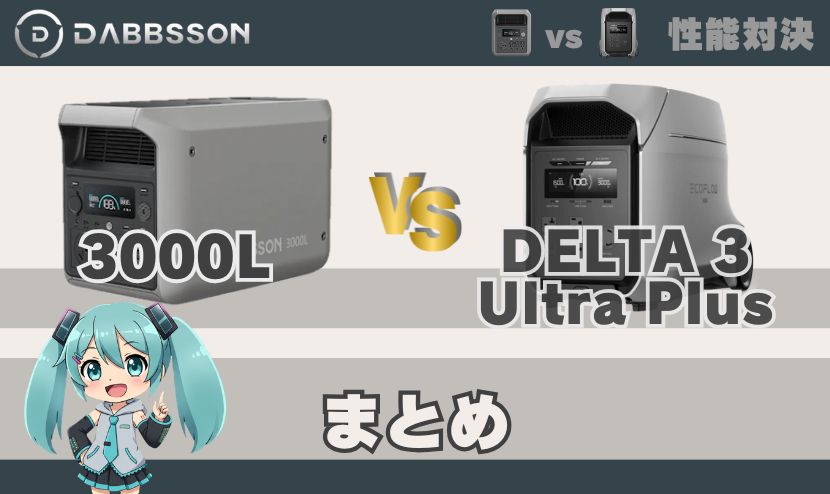 ダブソン 3000Lとデルタ3ウルトラプラスの違い｜まとめ