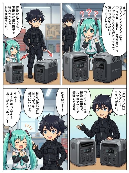 ダブソン2000LとエコフローDELTA3 Max、どっちを選ぶ？