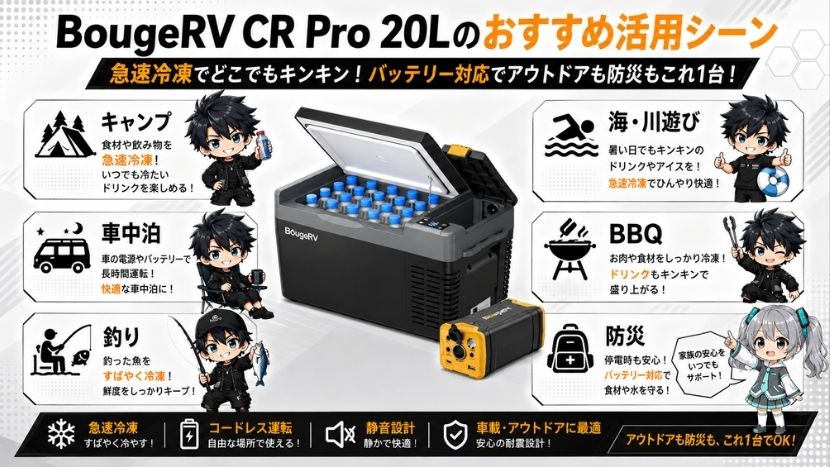 BougeRV CR Pro 20Lのおすすめ活用シーン
